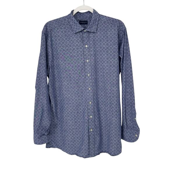 Proper Cloth Purple Medallion Print Long Sleeve Button-Down Shirt Large - Picture 1 of 7